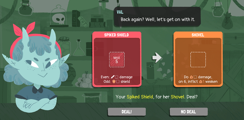 Val in her Trading Cart